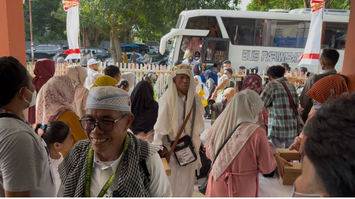 Kloter Pertama Jemaah Haji Sulteng Tiba di Palu