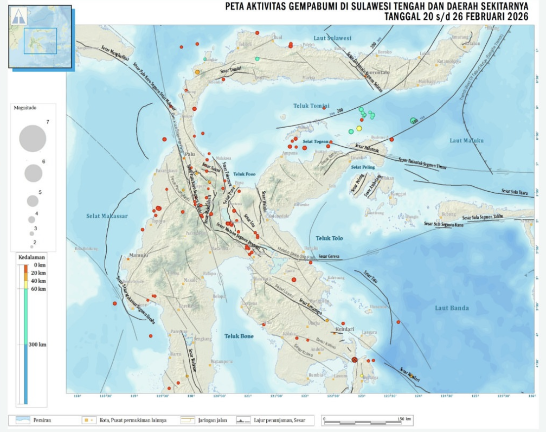Sepekan Awal Ramadan, Sulawesi Tengah Alami 135 Kejadian Gempa