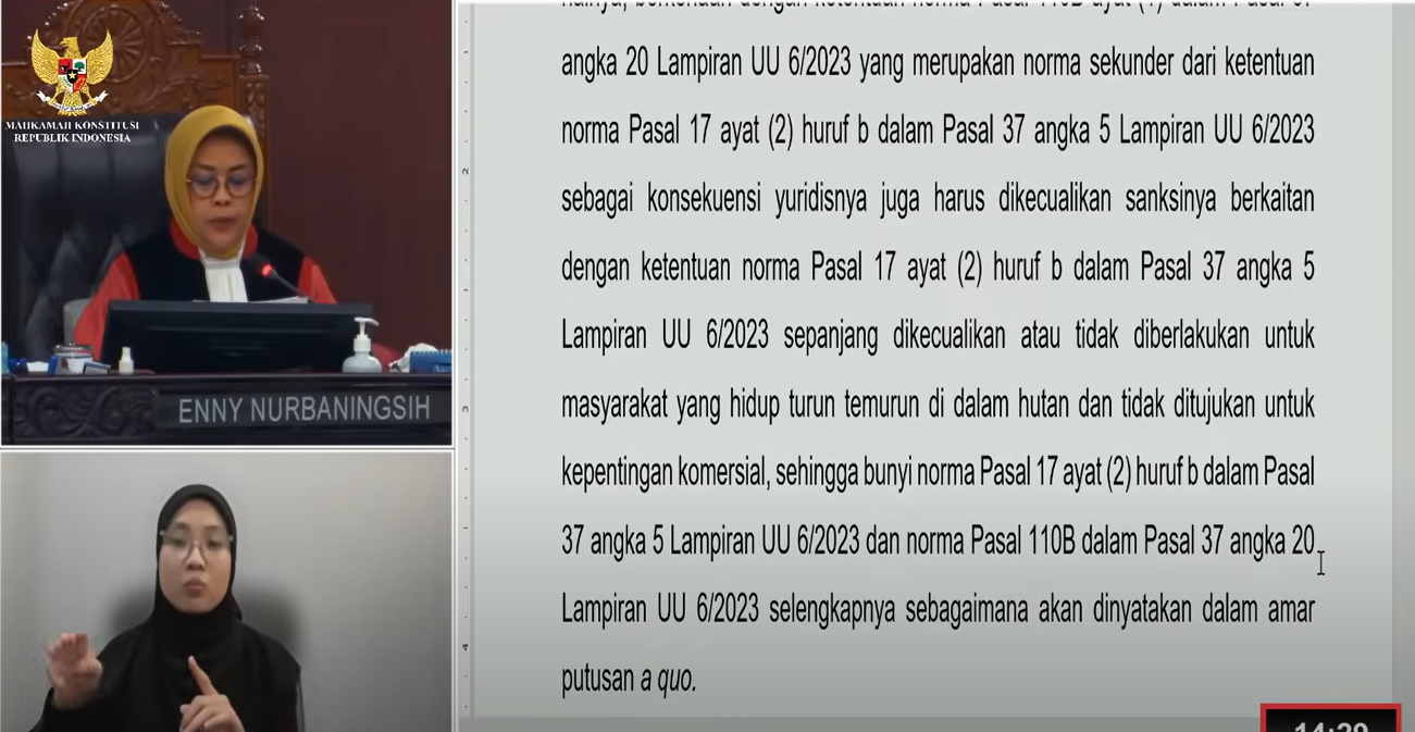 MK Putuskan Masyarakat Adat Bisa Buka Lahan Berkebun di Hutan Tanpa Izin ke Pemerintah