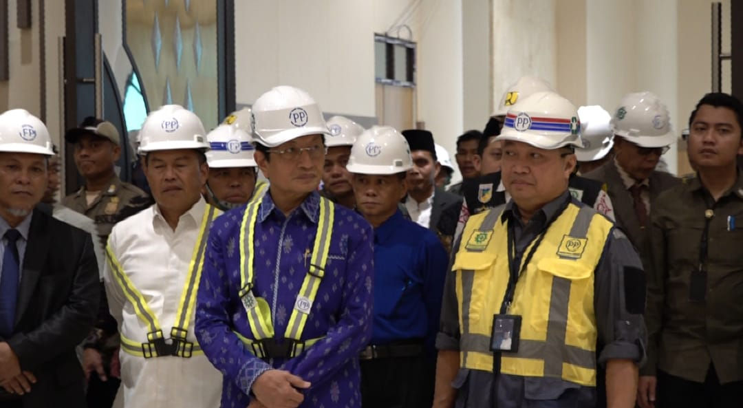 Menag Tinjau Progres Revitalisasi Masjid Raya Palu Pascabencana